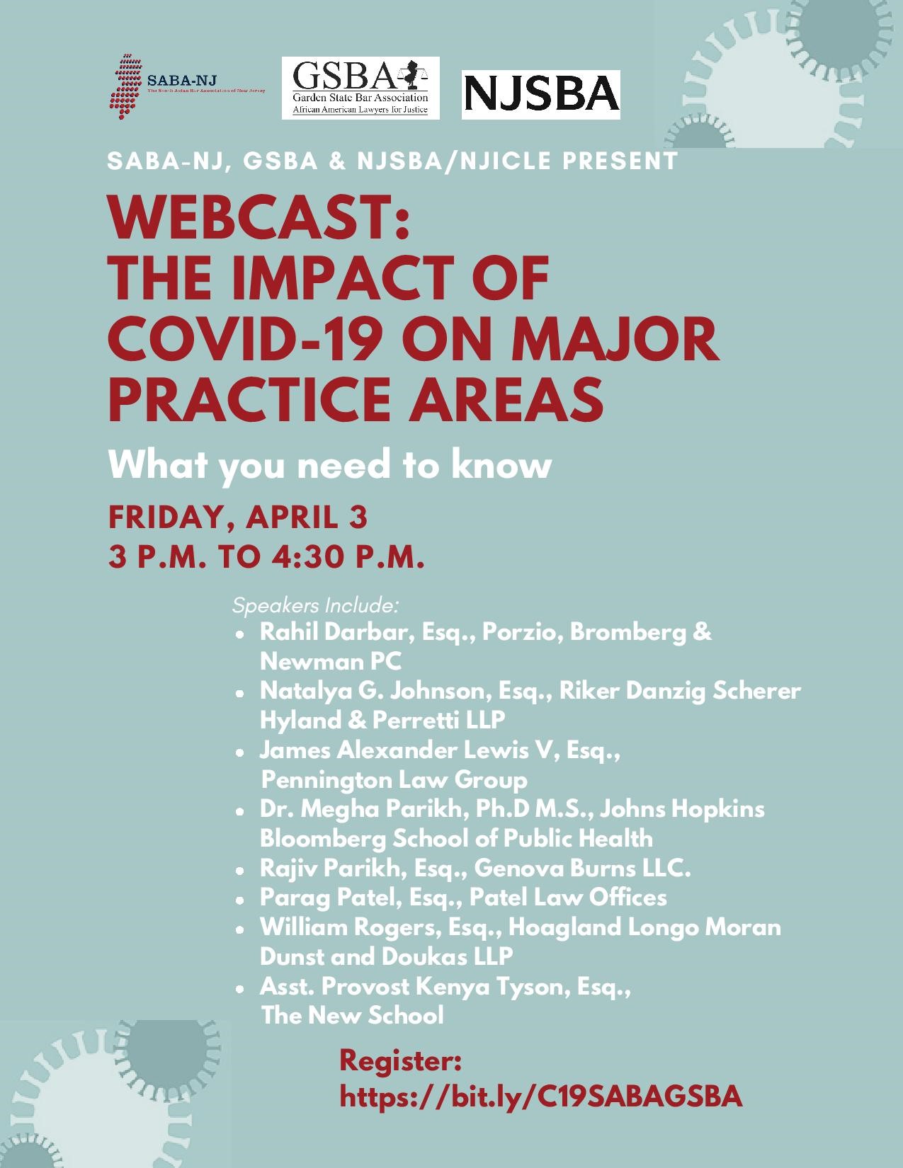 COVID-19: Partner Rajiv D. Parikh Presents as a Webcast Panelist for NJSBA's COVID-19 Series